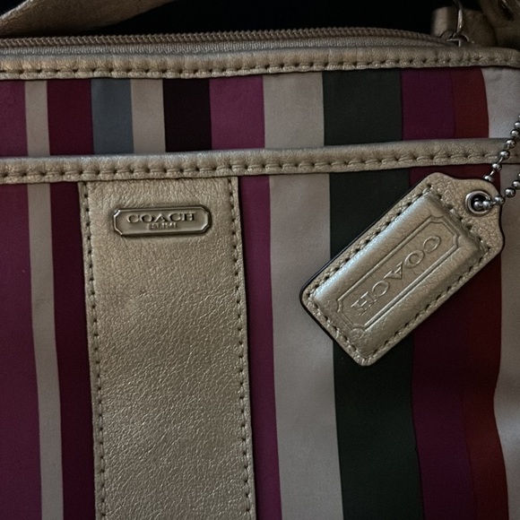 Coach Multicolored Striped Satin Legacy Crossbody Bag - Picture 2 of 6